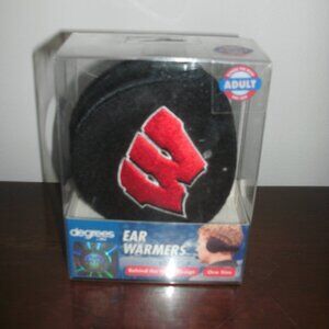 NWT Degrees Wisconsin Badgers Behind the Head Ear Warmers Black Adult One Size